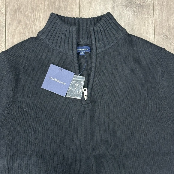 Men’s Croft & Barrow Medium Quarter 1/4 Zip Sweater Black Long Sleeve Cotton NWT - Picture 5 of 10